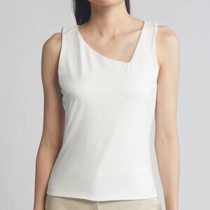 Woman's Top, New Asymmetric Tank, Ivory, Size -  Large (12-14)